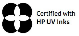CERTIFIED WITH HP UV INKS logo
