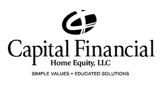 CF CAPITAL FINANCIAL HOME EQUITY, LLC SIMPLE VALUES · EDUCATED SOLUTIONS logo