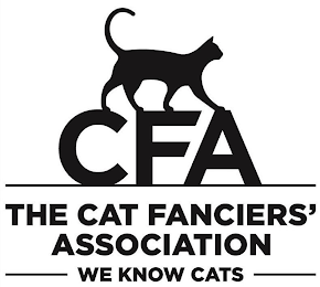 CFA THE CAT FANCIERS' ASSOCIATION WE KNOW CATS logo