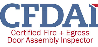 CFDAI CERTIFIED FIRE + EGRESS DOOR ASSEMBLY INSPECTOR logo