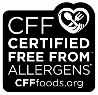CFF CERTIFIED FREE FROM ALLERGENS* CFFFOODS.ORG logo