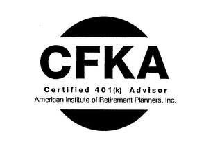 CFKA CERTIFIED 401(K) ADVISOR AMERICAN INSTITUTE OF RETIREMENT PLANNERS, INC. logo