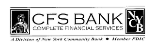 CFS BANK COMPLETE FINANCIAL SERVICES A DIVISION OF NEW YORK COMMUNITY BANK NYCB MEMBER FDIC logo