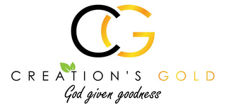 CG CREATION'S GOLD GOD GIVEN GOODNESS logo