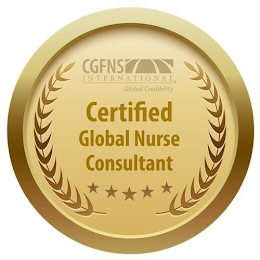 CGFNS INTERNATIONAL GLOBAL CREDIBILITY CERTIFIED GLOBAL NURSE CONSULTANT logo