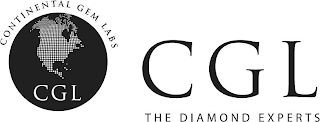 CGL THE DIAMOND EXPERTS CONTINENTAL GEM LABS logo
