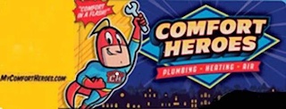 CH COMFORT HEROES PLUMBING · HEATING · AIR COMFORT IN A FLASH logo