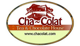 CHA~COLAT TEA & CHOCOLATE HOUSE WWW.CHACOLAT.COM logo