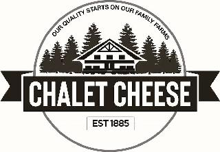 CHALET CHEESE OUR QUALITY STARTS ON OUR FAMILY FARMS EST 1885 logo