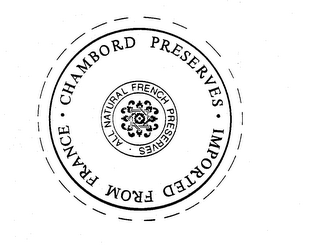 CHAMBORD PRESERVES IMPORTED FROM FRANCE ALL NATURAL FRENCH PRESERVES logo