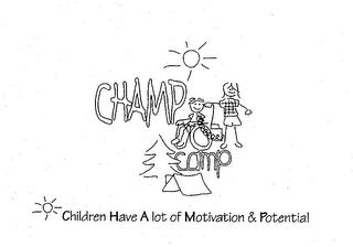 CHAMP CAMP CHILDREN HAVE A LOT OF MOTIVATION & POTENTIAL logo