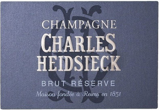 CHAMPAGNE CHARLES HEIDSIECK BRUT RÉSERVE MAISON FONDÉE À REIMS EN 1851 logo