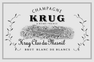 CHAMPAGNE KRUG A REIMS-FRANCE KRUG CLOS DU MESNIL BRUT BLANC DE BLANCS logo