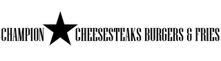 CHAMPION CHEESESTEAKS BURGERS & FRIES logo