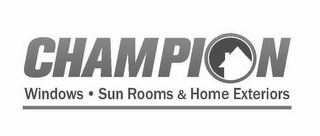CHAMPION WINDOWS · SUN ROOMS & HOME EXTERIORS logo