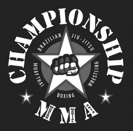 CHAMPIONSHIP BRAZILIAN JIU-JITSU WRESTLING BOXING MUAY THAI MMA MODERN MARTIAL ARTS logo