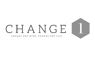 CHANGE 1 CHANGE ONE MIND. CHANGE ONE LIFE. logo