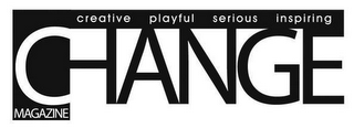 CHANGE MAGAZINE CREATIVE PLAYFUL SERIOUS INSPIRING logo