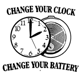 CHANGE YOUR CLOCK CHANGE YOUR BATTERY logo