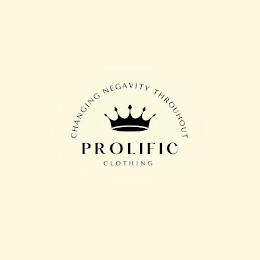CHANGING NEGAVITY THROUHOUT PROLIFIC CLOTHING logo