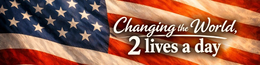 CHANGING THE WORLD, 2 LIVES A DAY logo