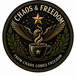 CHAOS & FREEDOM FROM CHAOS COMES FREEDOM logo