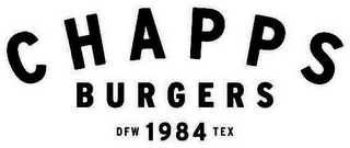 CHAPPS BURGERS DFW 1984 TEX logo