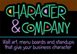 CHARACTER & COMPANY WALL ART, MENU BOARDS AND STANDUPS THAT GIVE YOUR BUSINESS CHARACTER logo