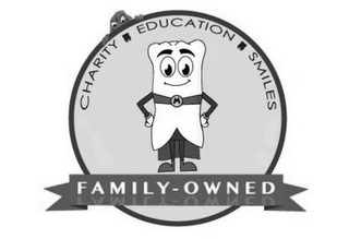 CHARITY EDUCATION SMILES FAMILY-OWNED M logo
