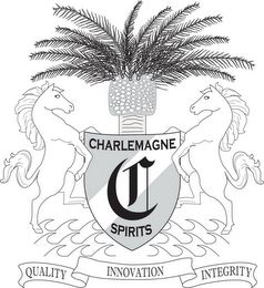 CHARLEMAGNE SPIRITS C QUALITY INNOVATION INTEGRITY logo
