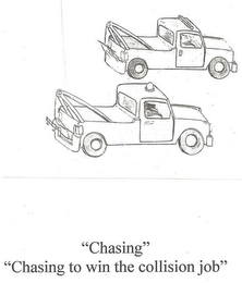 "CHASING" "CHASING TO WIN THE COLLISION JOB" logo