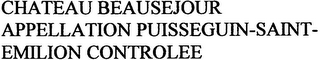 CHATEAU BEAUSEJOUR APPELLATION PUISSEGUIN-SAINT-EMILION CONTROLEE logo
