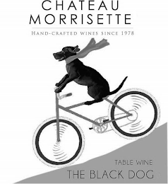 CHATEAU MORRISETTE HAND-CRAFTED WINES SINCE 1978 TABLE WINE THE BLACK DOG logo