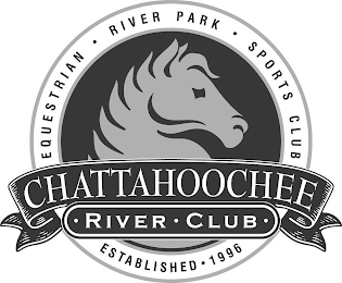 CHATTAHOOCHEE · RIVER · CLUB · EQUESTRIAN · RIVER PARK · SPORTS CLUB ESTABLISHED 1996 logo