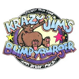 CHEAPER THAN FOOD KRAZY JIM'S BLIMPYBURGER ANN ARBOR MICH. logo