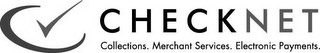 CHECKNET COLLECTIONS. MERCHANT SERVICES. ELECTRONIC PAYMENTS. logo