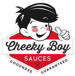 CHEEKY BOY SAUCES GOODNESS GUARANTEED logo