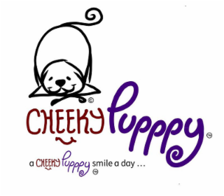 CHEEKY PUPPPY. A CHEEKY PUPPPY SMILE A DAY . logo