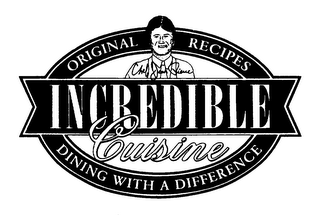 CHEF JEAN PIERRE INCREDIBLE CUISINE ORIGINAL RECIPES DINING WITH A DIFFERENCE logo