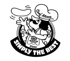 CHEF MARCO MARCO'S PIZZA SIMPLY THE BEST logo