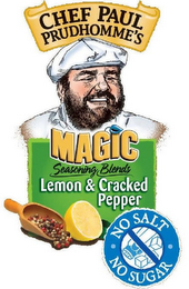 CHEF PAUL PRUDHOMME'S MAGIC SEASONING BLENDS LEMON & CRACKED PEPPER NO SALT NO SUGAR logo