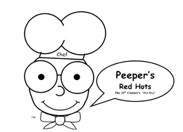 CHEF PEEPER'S RED HOTS THE 21ST CENTURY'S "HOT DOG." logo