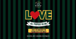CHEF REECE KITCHEN LOVE ALL PURPOSE BLEND LOVE IS THE INGREDIENT FOR "FLAVORS OUT OF THIS WORLD" CHICKEN, BEEF, SEAFOOD, VEGETABLE logo