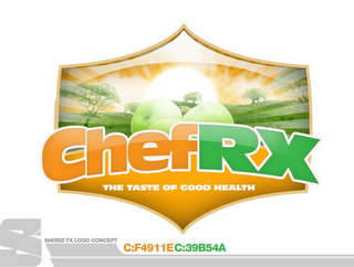 CHEFRX THE TASTE OF GOOD HEALTH S SHOBIZ FX LOGO CONCEPT C:F4911EC:39B54A logo