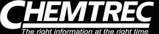 CHEMTREC THE RIGHT INFORMATION AT THE RIGHT TIME logo