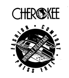 CHEROKEE WRINKLE RESISTANT FASHION COMFORT PRESS FREE logo