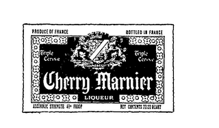 CHERRY MARNIER LIQUEUR PRODUCE OF FRANCE ALCOHOLIC STRENGTH 48 PROOF logo