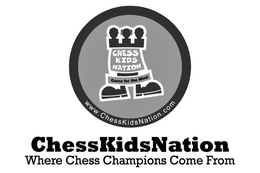 CHESS KIDS NATION GAME FOR THE MIND WWW.CHESSKIDSNATION.COM CHESSKIDSNATION WHERE CHESS CHAMPIONS COME FROM logo