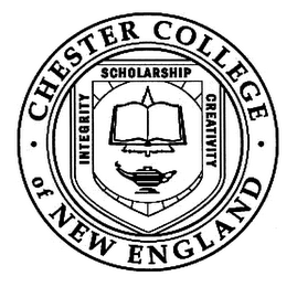 CHESTER COLLEGE OF NEW ENGLAND INTEGRITY SCHOLARSHIP CREATIVITY logo