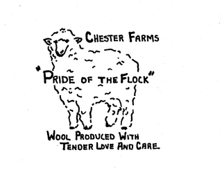 CHESTER FARMS "PRIDE OF THE FLOCK" WOOL PRODUCED WITH TENDER LOVE AND CARE logo